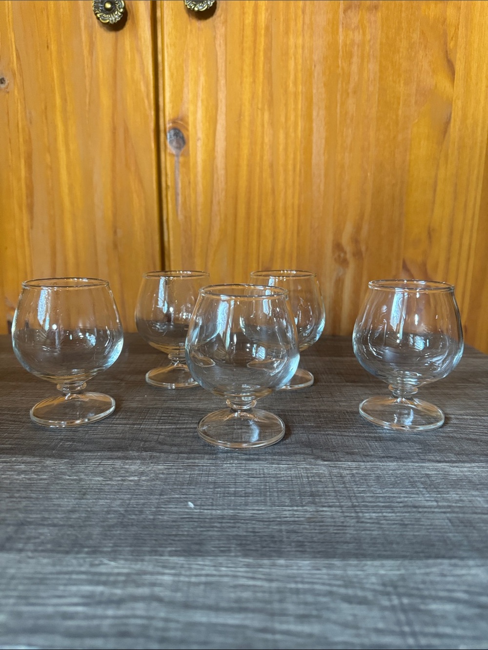 Vintage Clear Glass Brandy Snifter’s - Set of 5